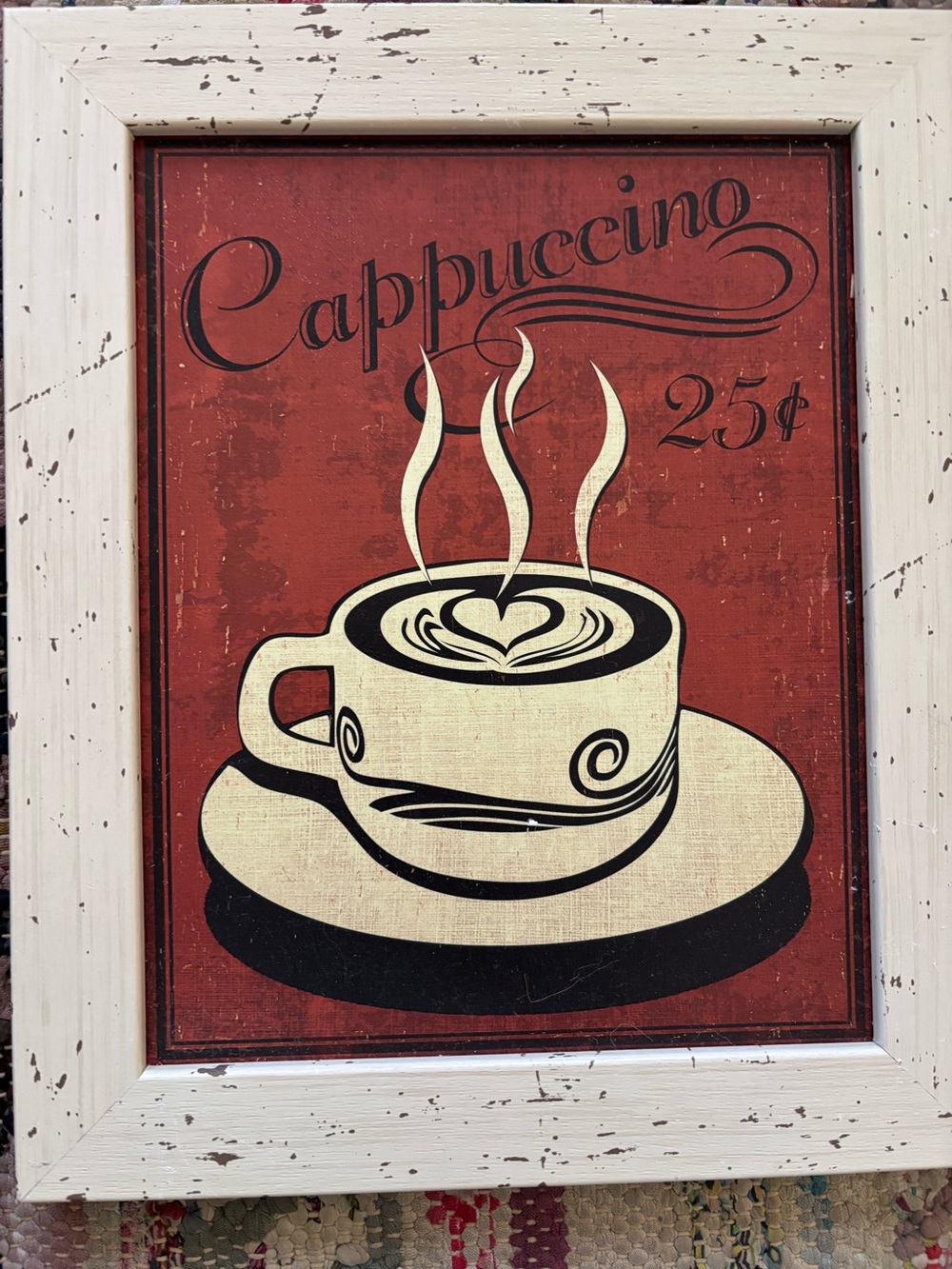 Gango Home Decor Retro Coffee Cappuccino Art Print Framed Kitchen Wall Decor